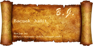 Bacsek Judit névjegykártya